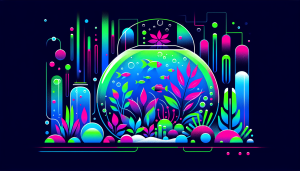 Modern flat design aquascaping illustration for undefined
