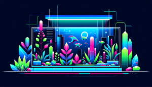 Modern flat design aquascaping illustration for undefined