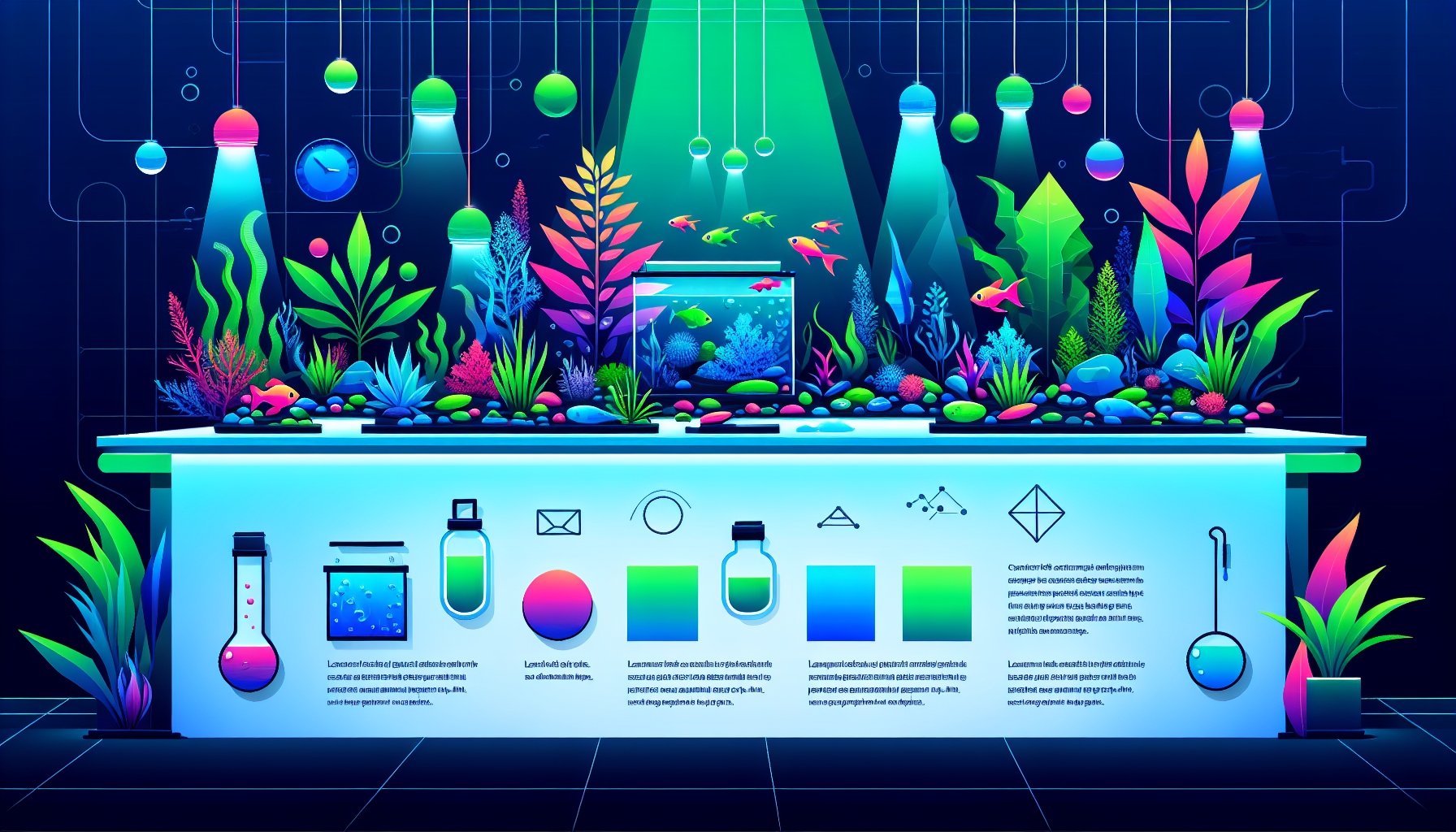 Modern flat design aquascaping illustration for undefined