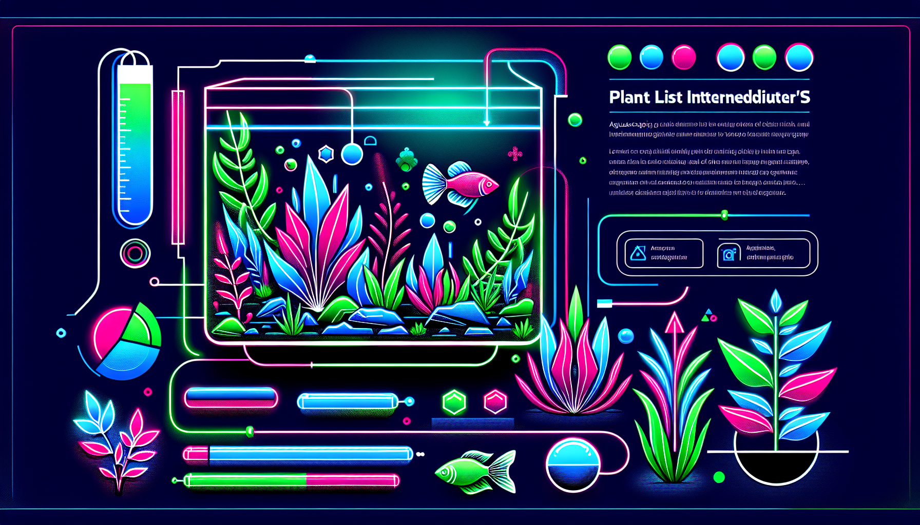 Modern flat design aquascaping illustration for undefined