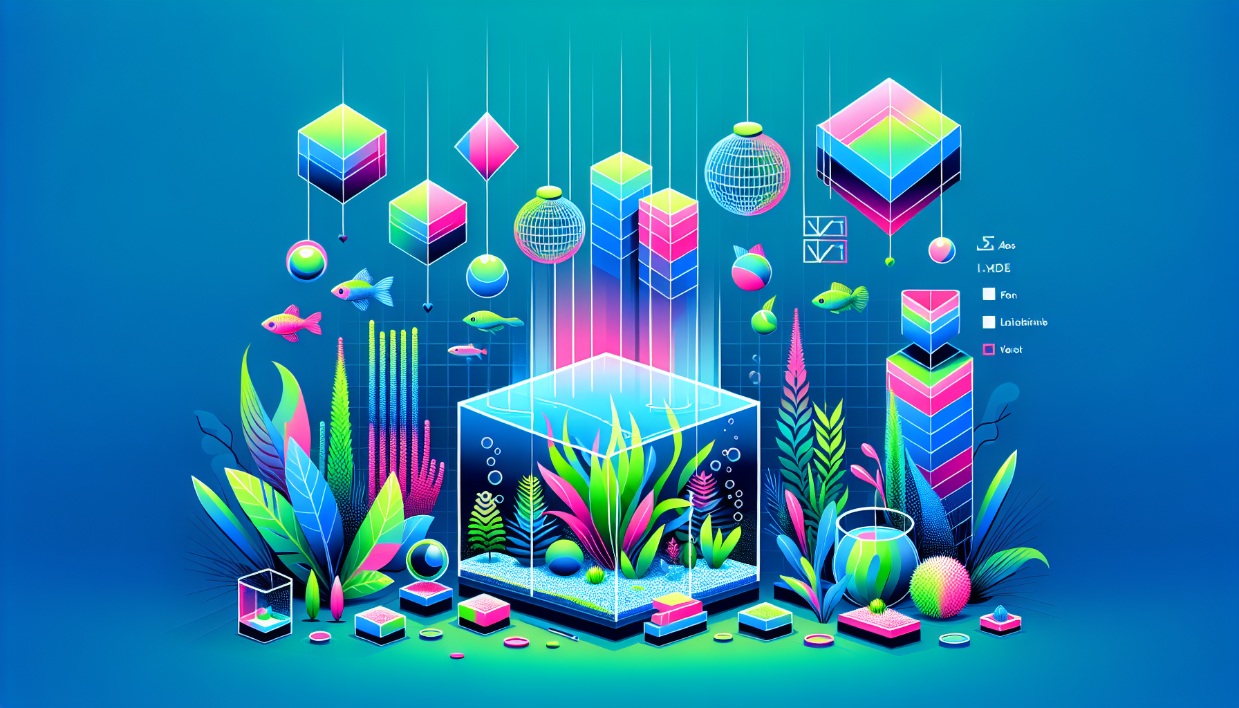 Modern flat design aquascaping illustration for undefined