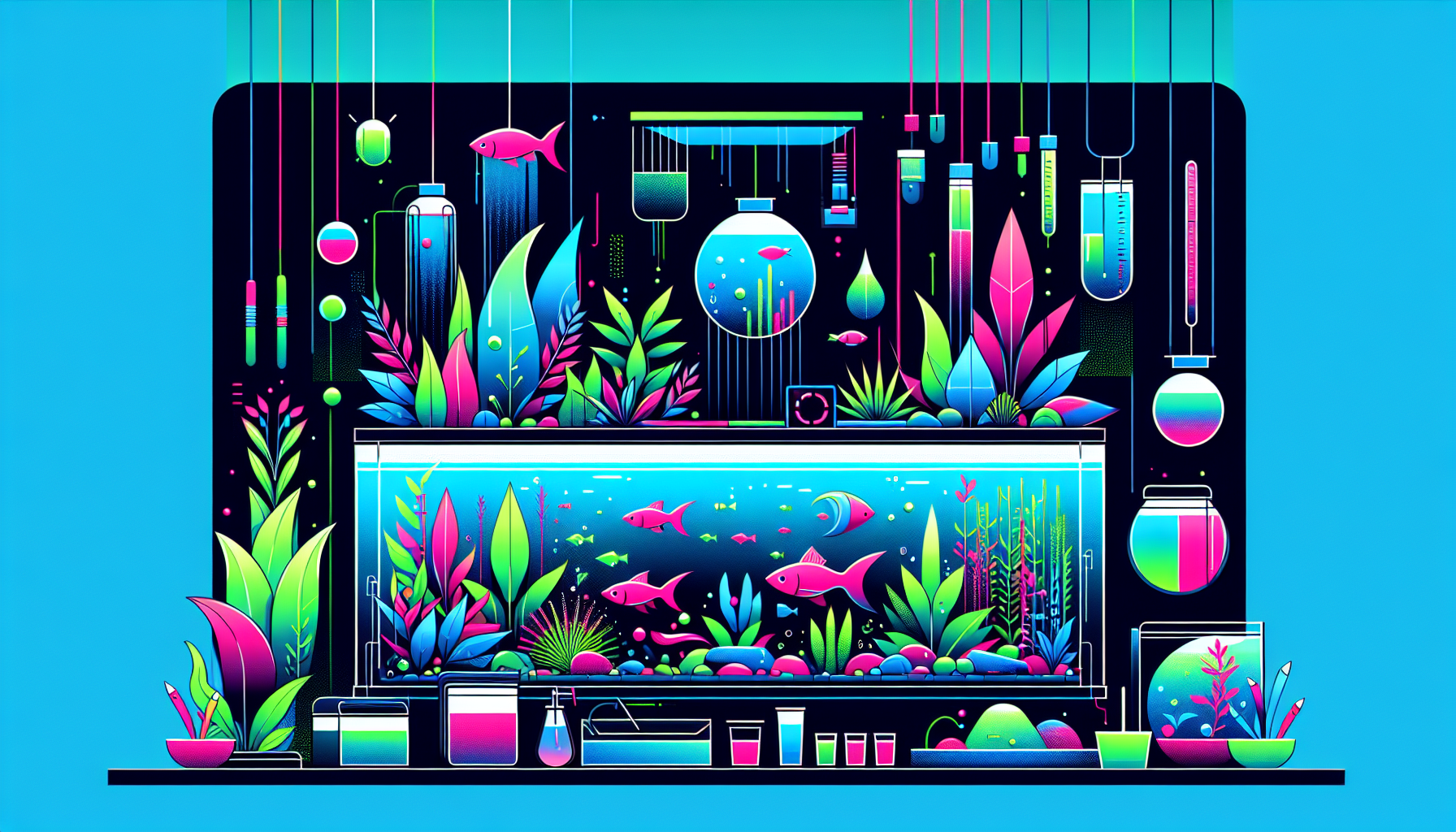 Modern flat design aquascaping illustration for undefined