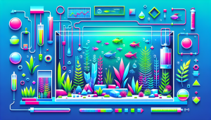 Modern flat design aquascaping illustration for undefined