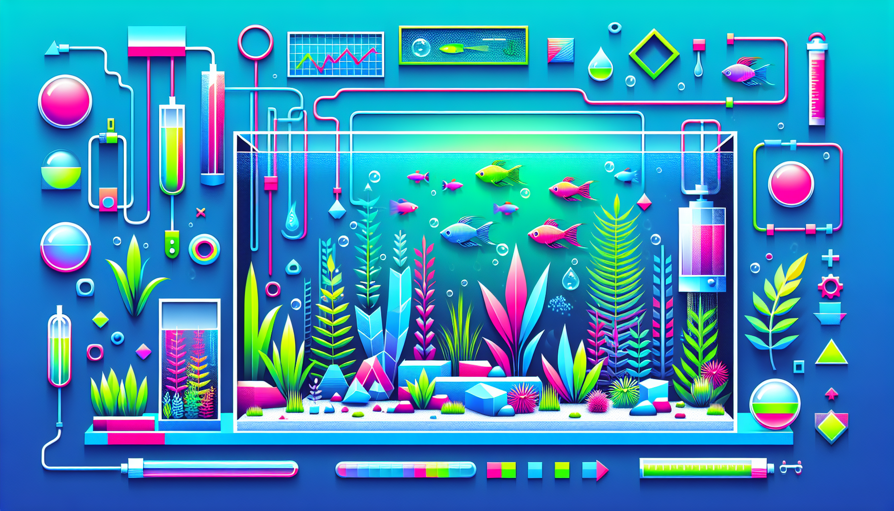 Modern flat design aquascaping illustration for undefined