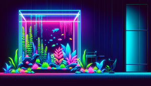 Modern flat design aquascaping illustration for undefined