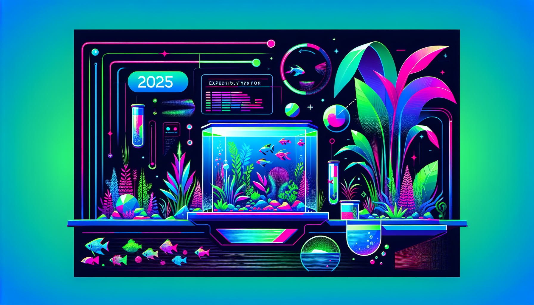 Modern flat design aquascaping illustration for undefined