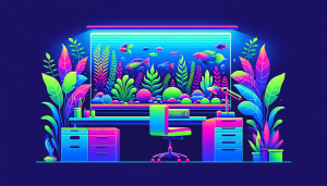 Modern flat design aquascaping illustration for undefined