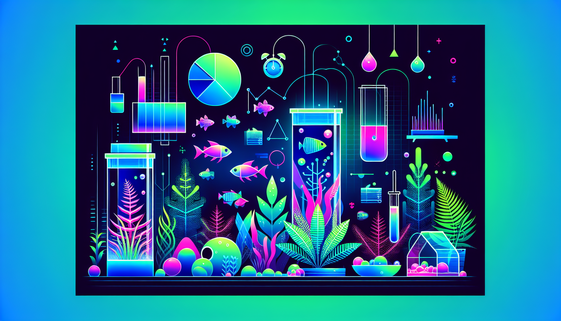 Modern flat design aquascaping illustration for undefined