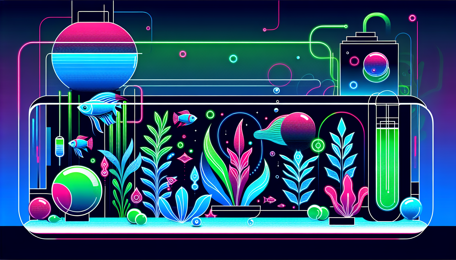 Modern flat design aquascaping illustration for undefined