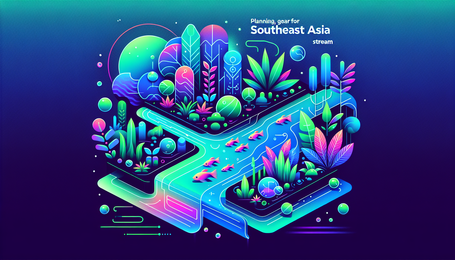 Modern flat design aquascaping illustration for undefined