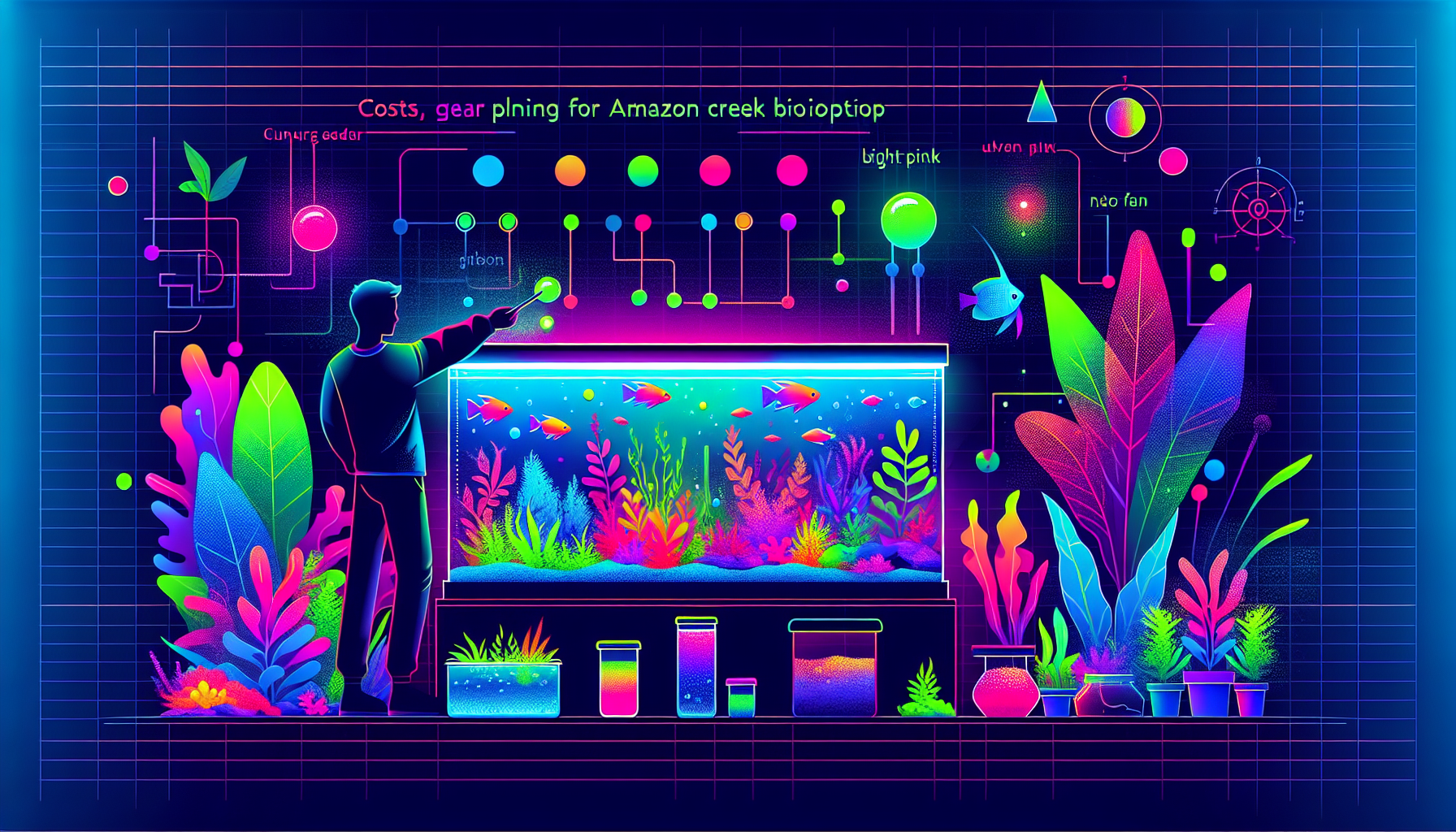 Modern flat design aquascaping illustration for undefined