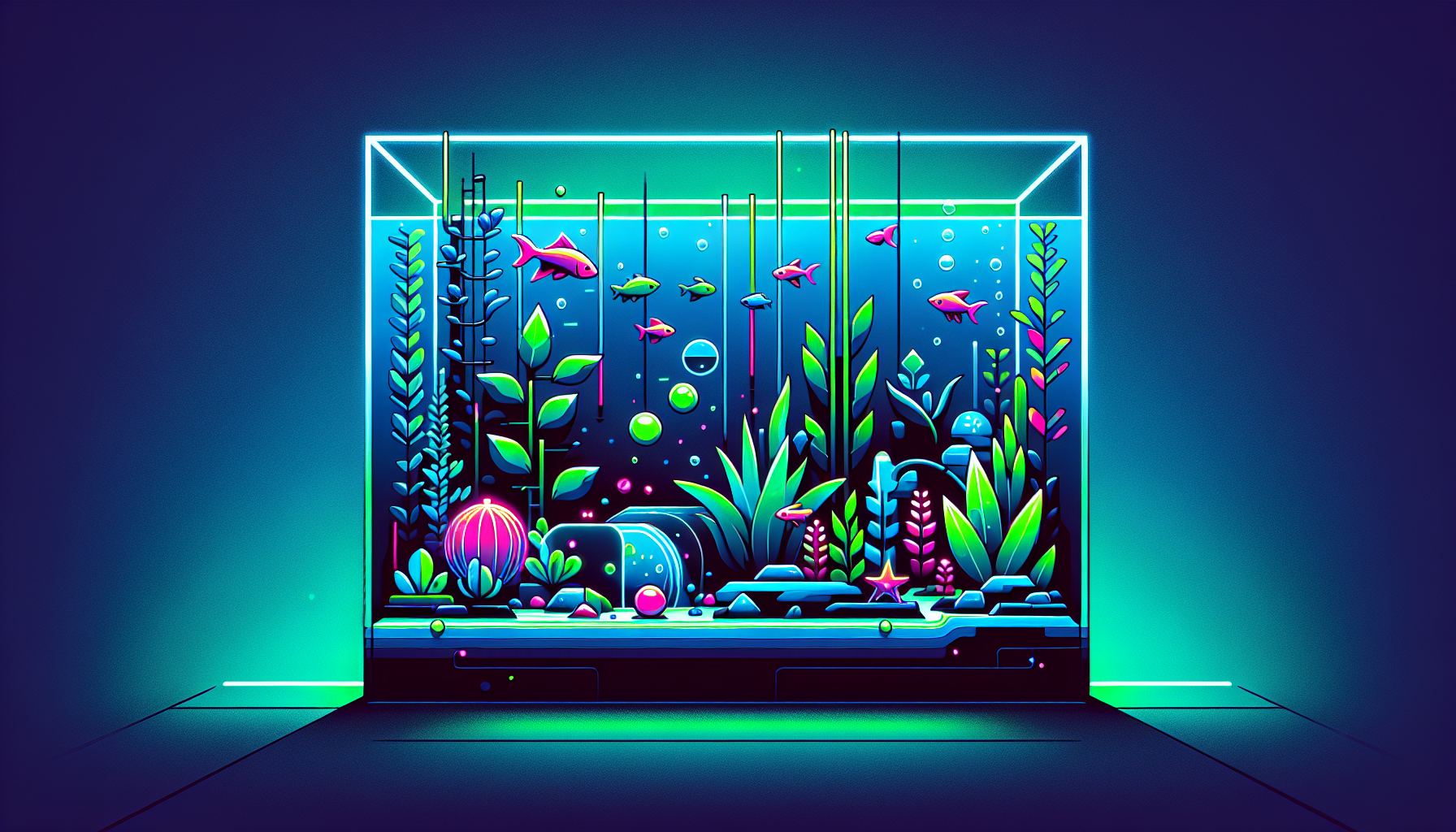 Modern flat design aquascaping illustration for undefined