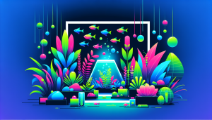 Modern flat design aquascaping illustration for undefined