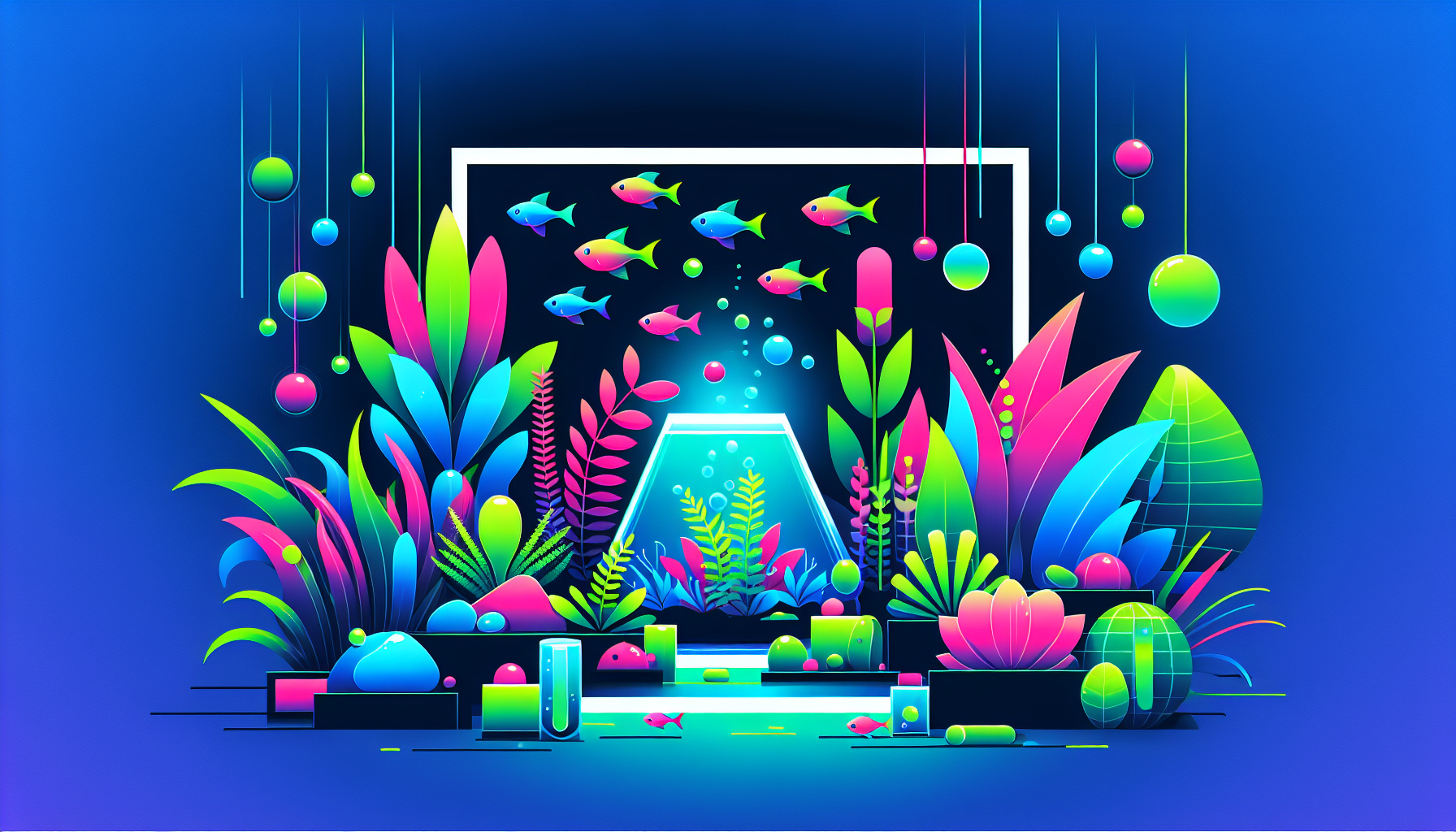 Modern flat design aquascaping illustration for undefined