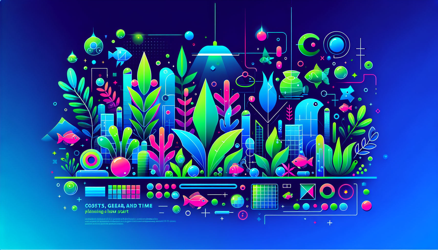 Modern flat design aquascaping illustration for undefined