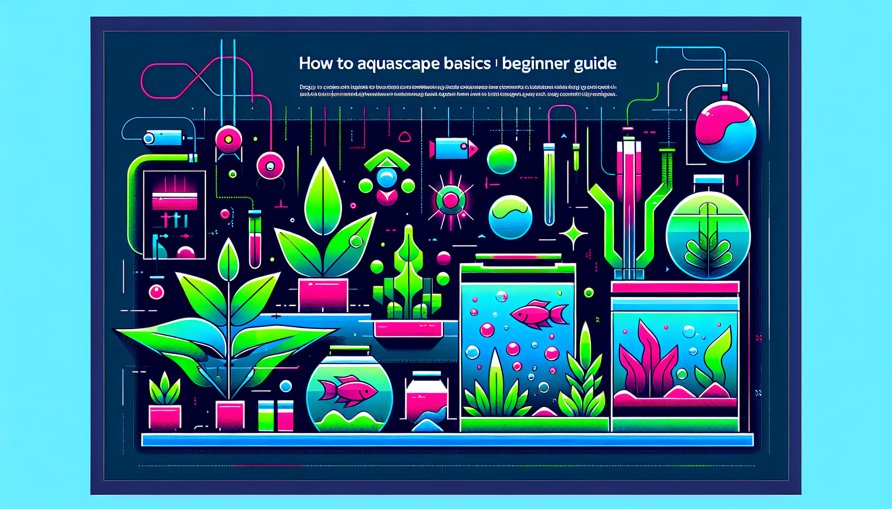 Modern flat design aquascaping illustration for undefined