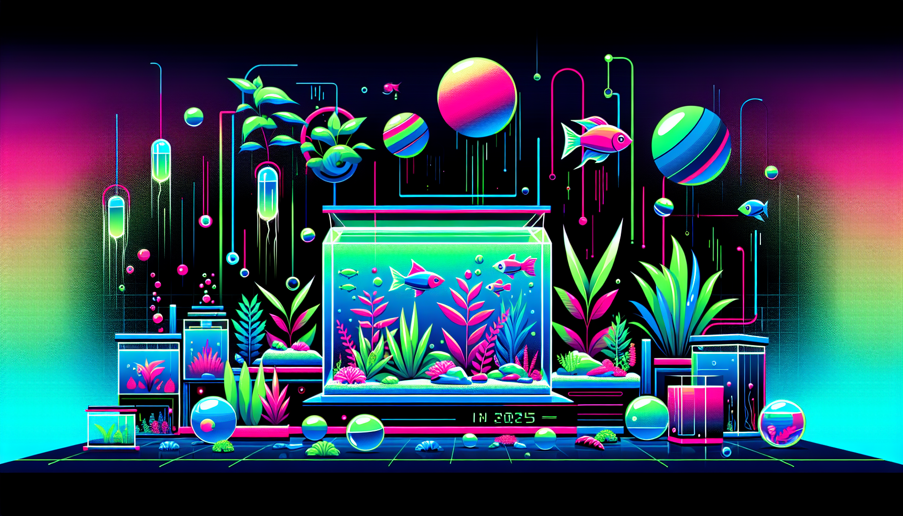Modern flat design aquascaping illustration for undefined