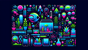 Modern flat design aquascaping illustration for undefined