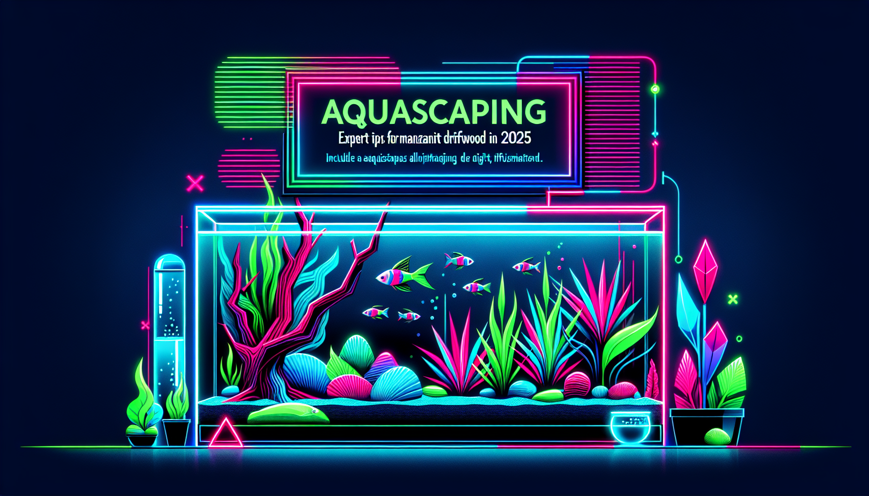 Modern flat design aquascaping illustration for undefined