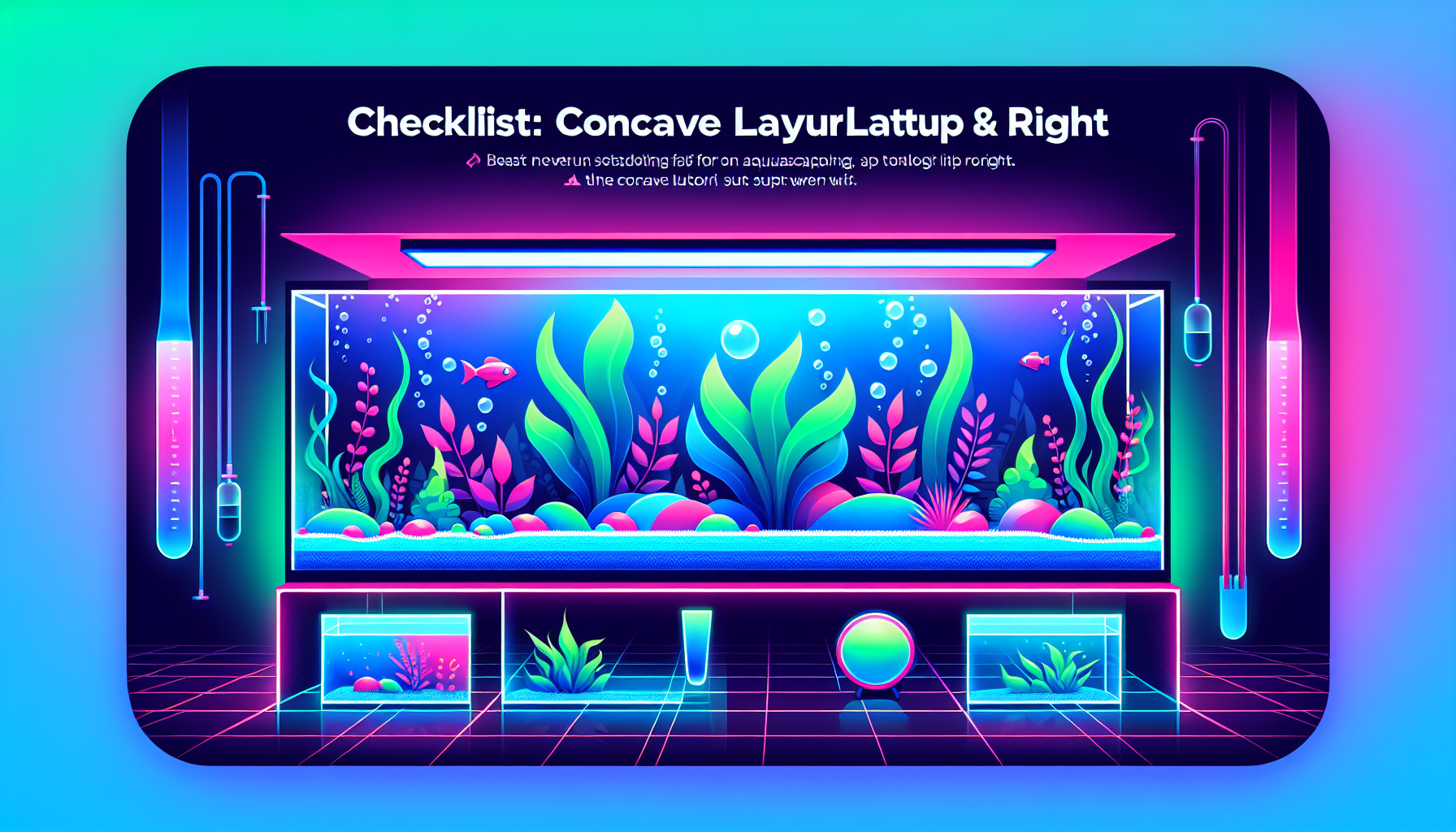 Modern flat design aquascaping illustration for undefined