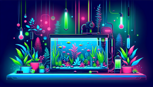 Modern flat design aquascaping illustration for undefined