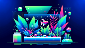 Modern flat design aquascaping illustration for undefined