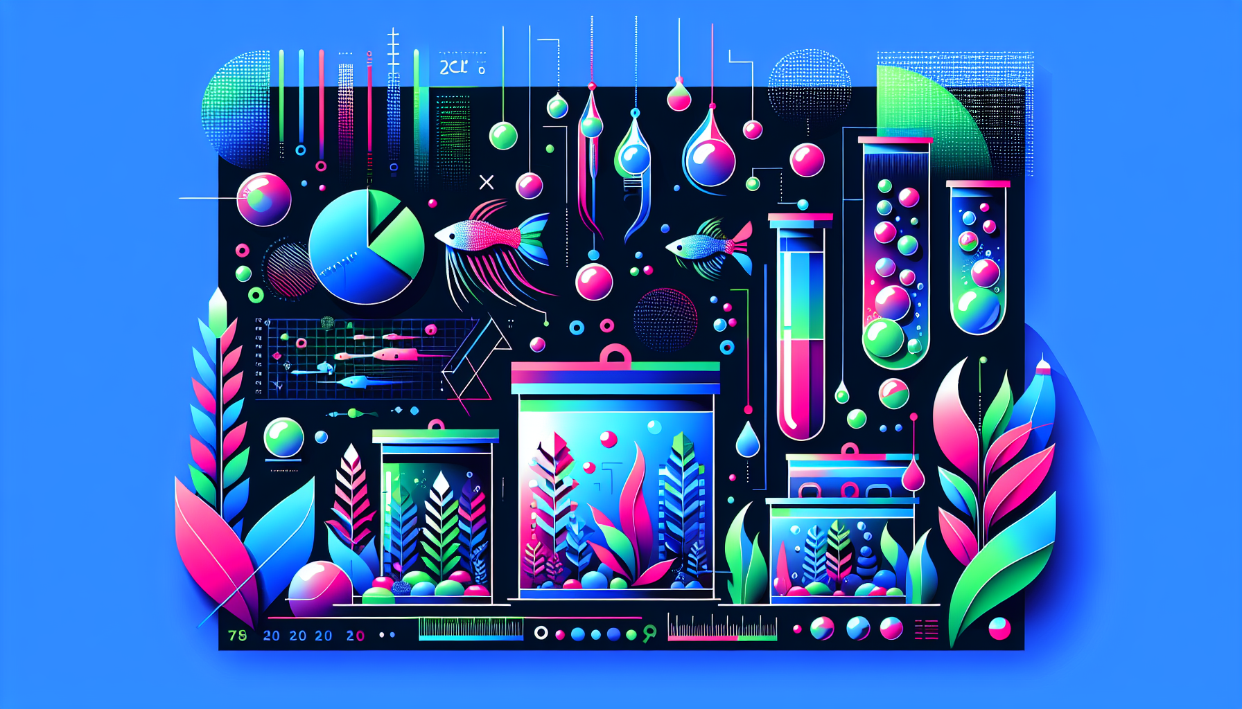 Modern flat design aquascaping illustration for undefined