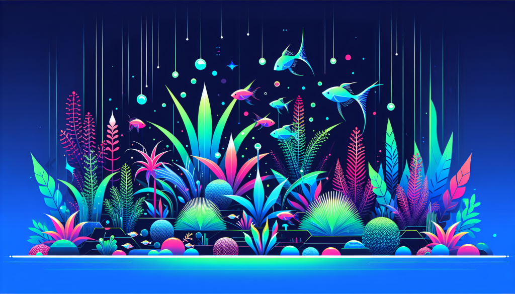 Modern flat design aquascaping illustration for undefined