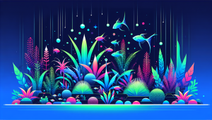 Modern flat design aquascaping illustration for undefined