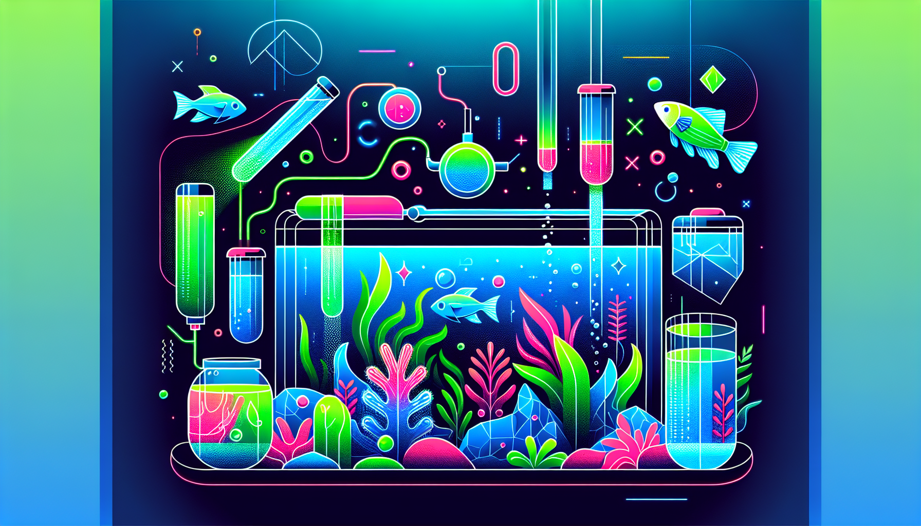Modern flat design aquascaping illustration for undefined