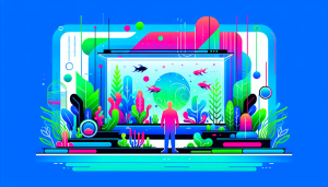 Modern flat design aquascaping illustration for undefined