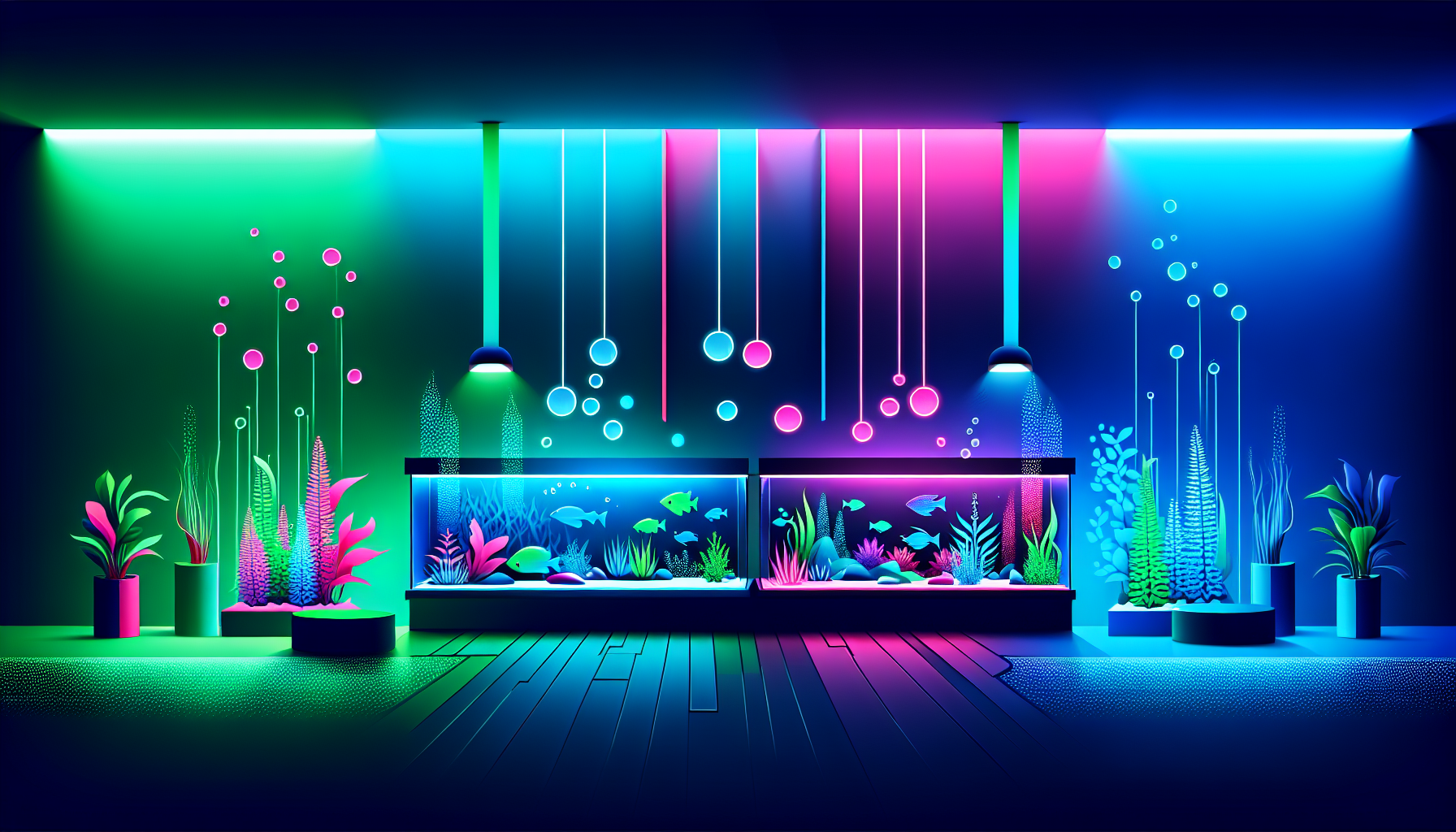 Modern flat design aquascaping illustration for undefined