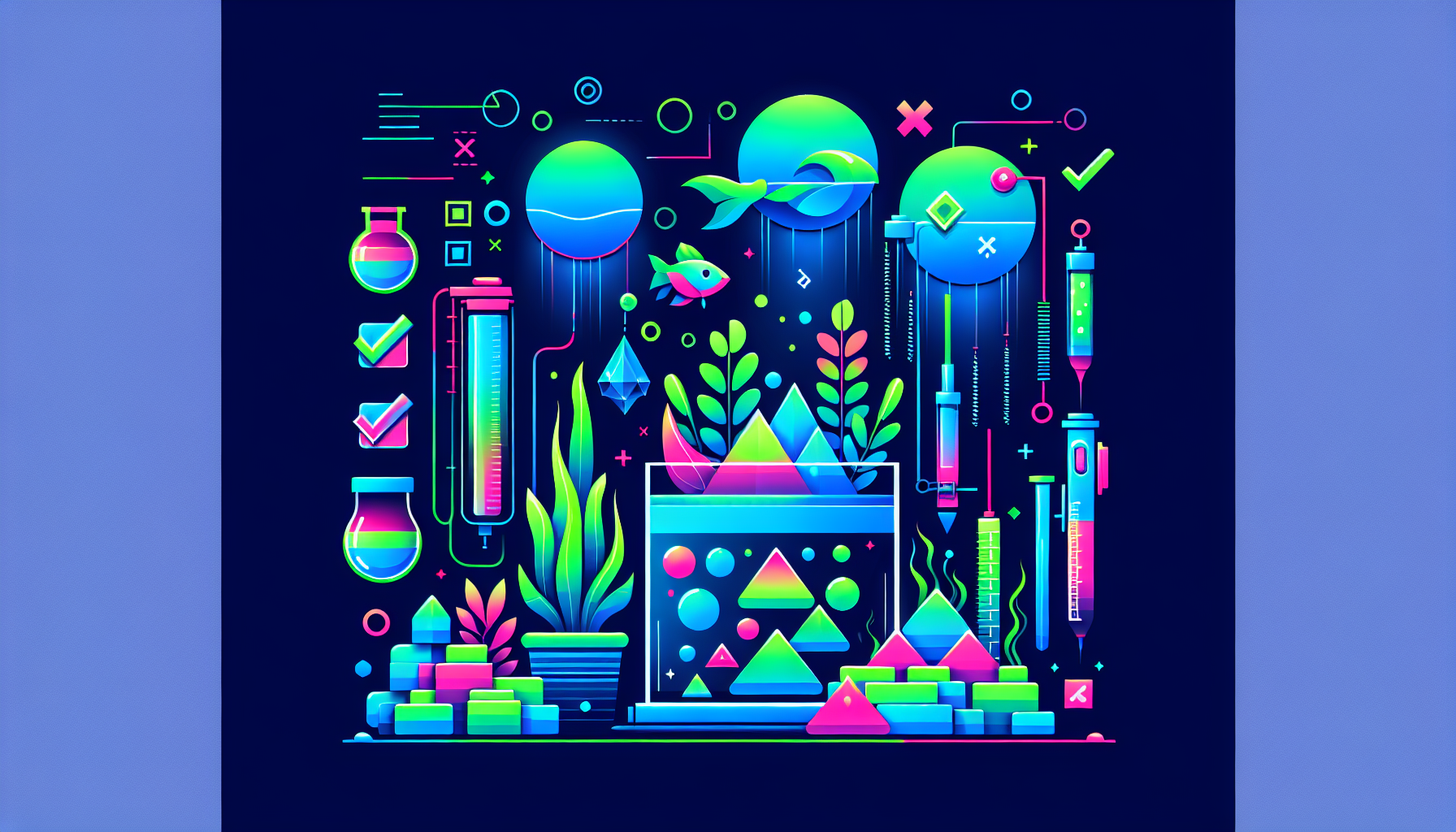 Modern flat design aquascaping illustration for undefined