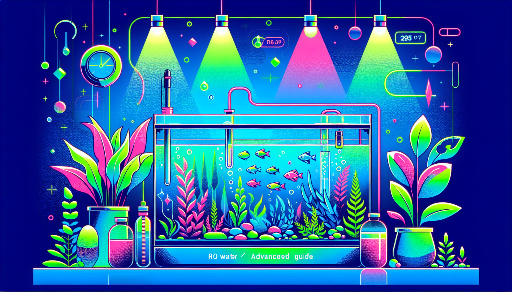 Modern flat design aquascaping illustration for undefined