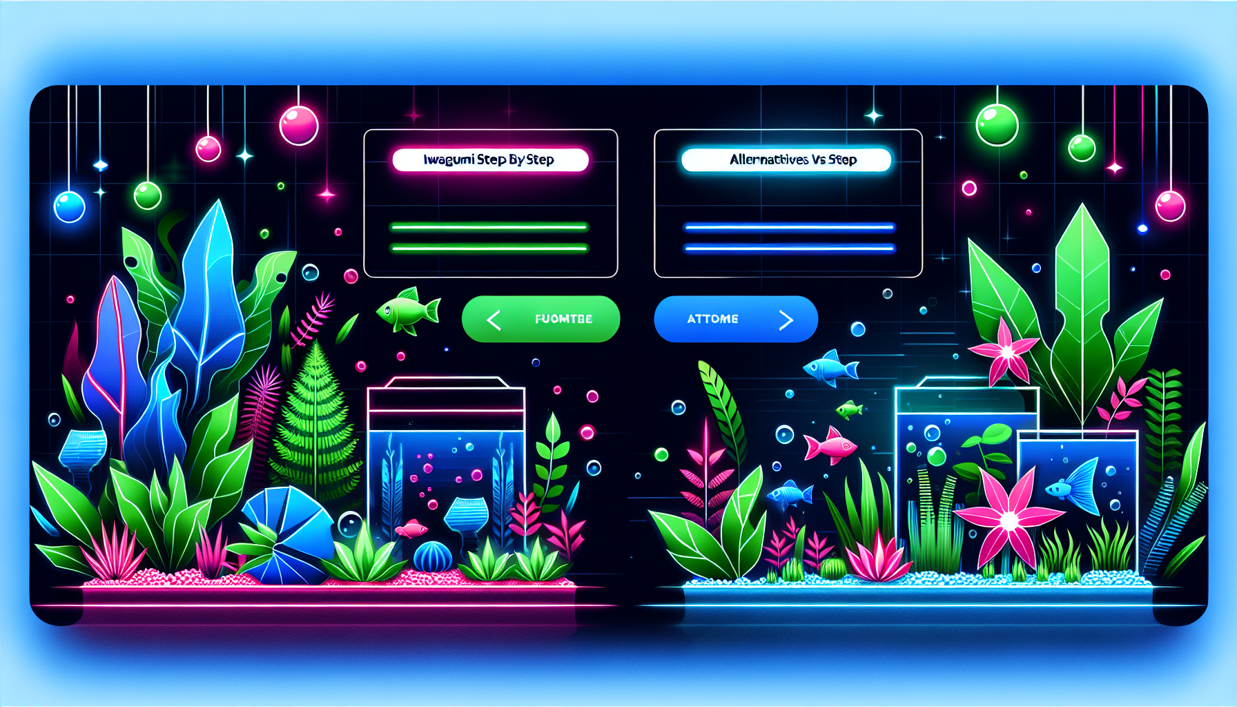 Modern flat design aquascaping illustration for undefined