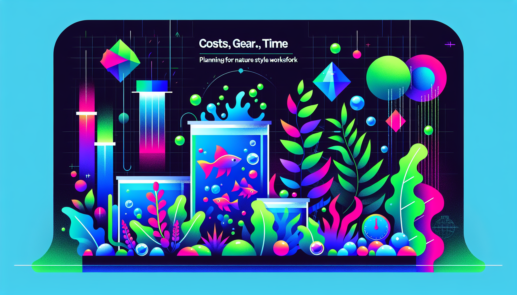 Modern flat design aquascaping illustration for undefined