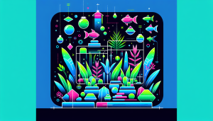 Modern flat design aquascaping illustration for undefined