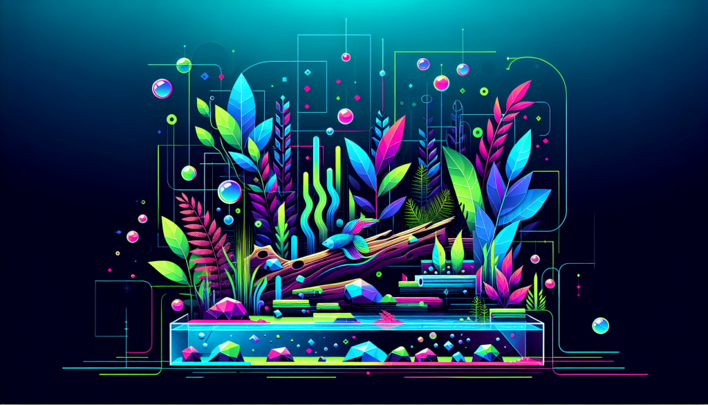 Modern flat design aquascaping illustration for undefined
