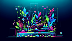 Modern flat design aquascaping illustration for undefined