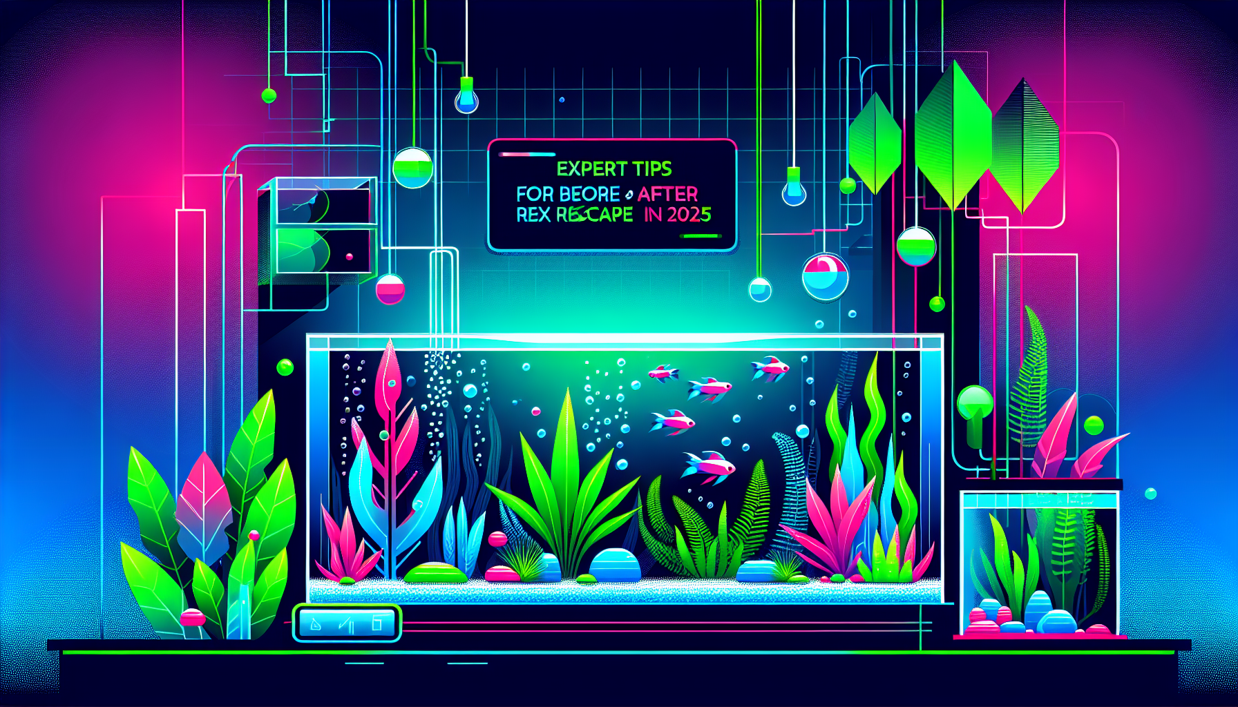 Modern flat design aquascaping illustration for undefined