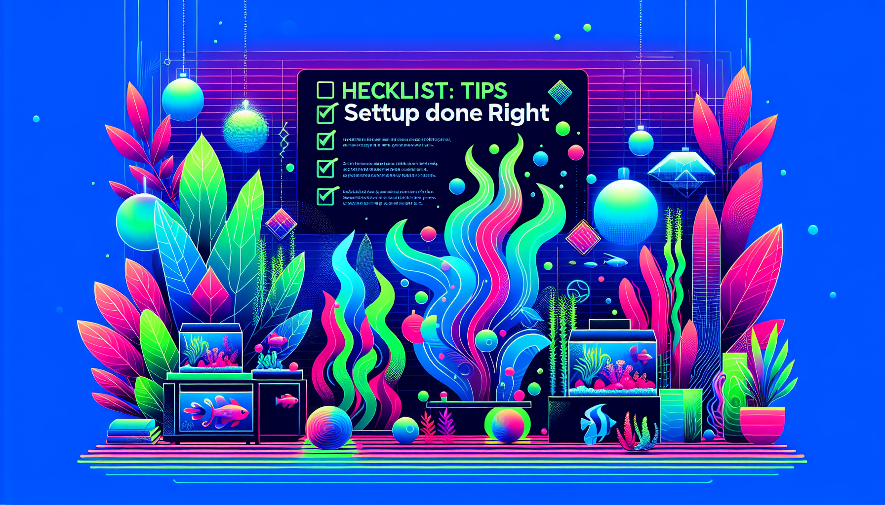 Modern flat design aquascaping illustration for undefined