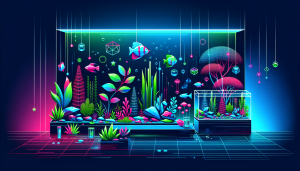 Modern flat design aquascaping illustration for undefined