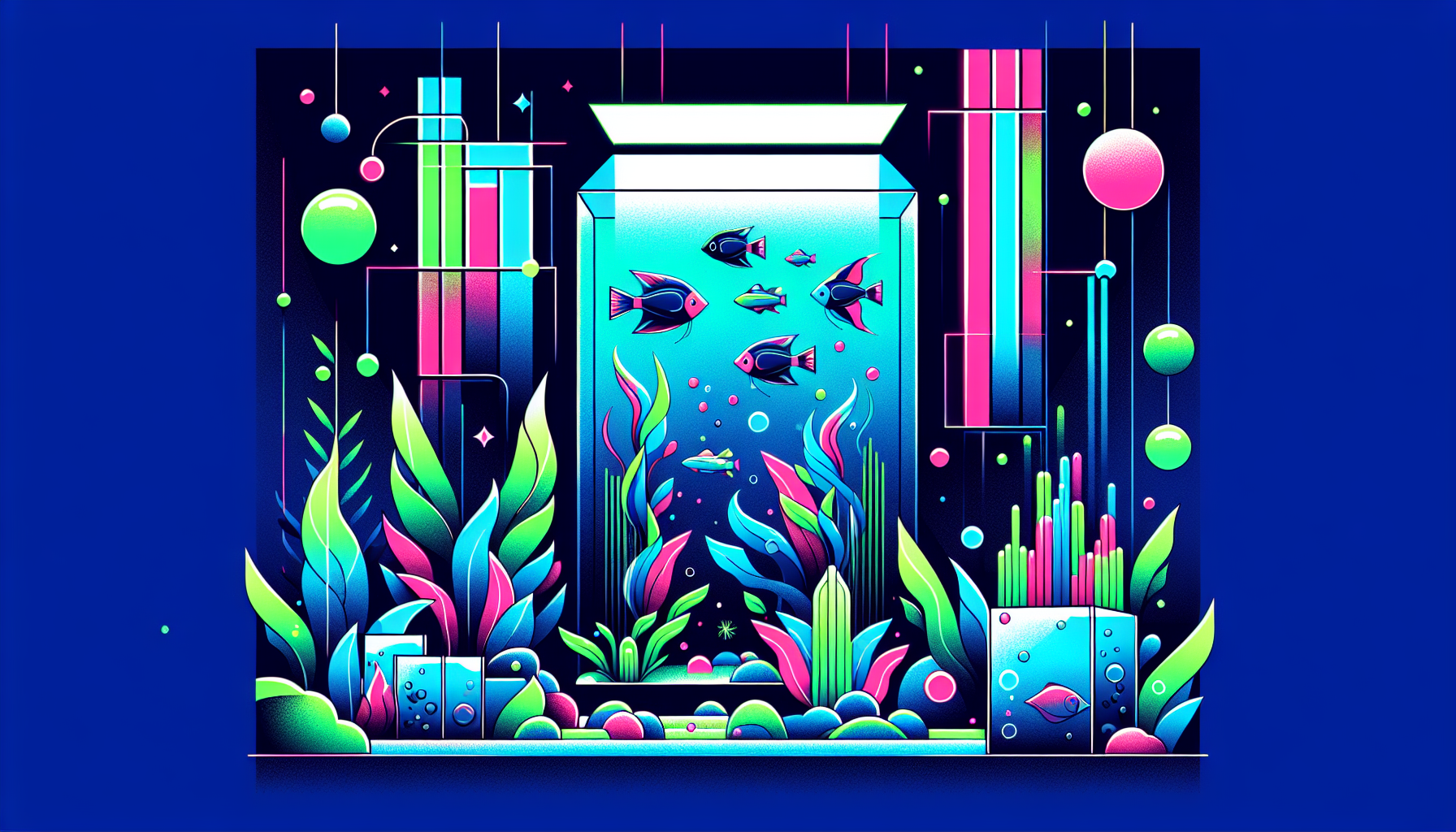 Modern flat design aquascaping illustration for undefined