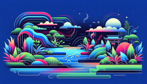 Modern flat design aquascaping illustration for undefined