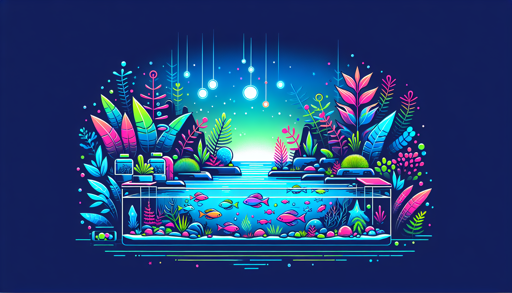Modern flat design aquascaping illustration for undefined