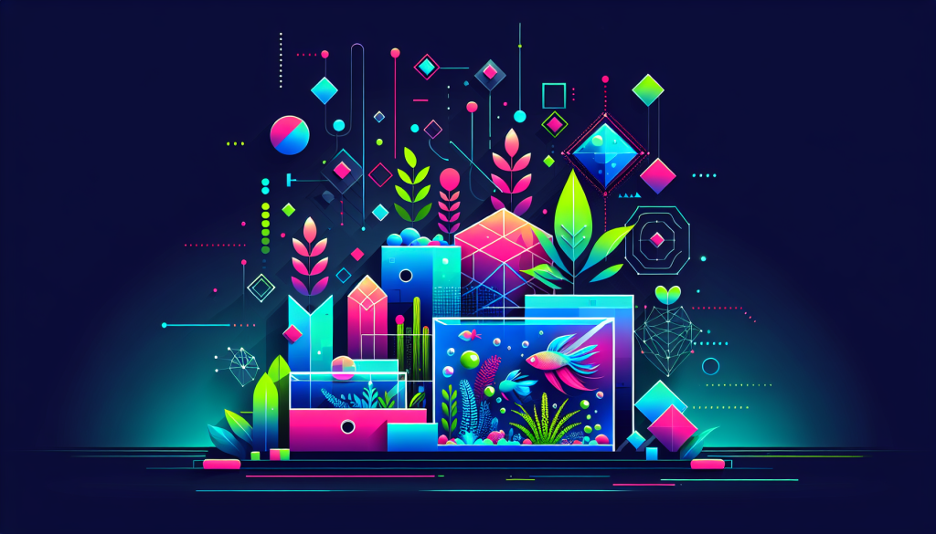Modern flat design aquascaping illustration for undefined