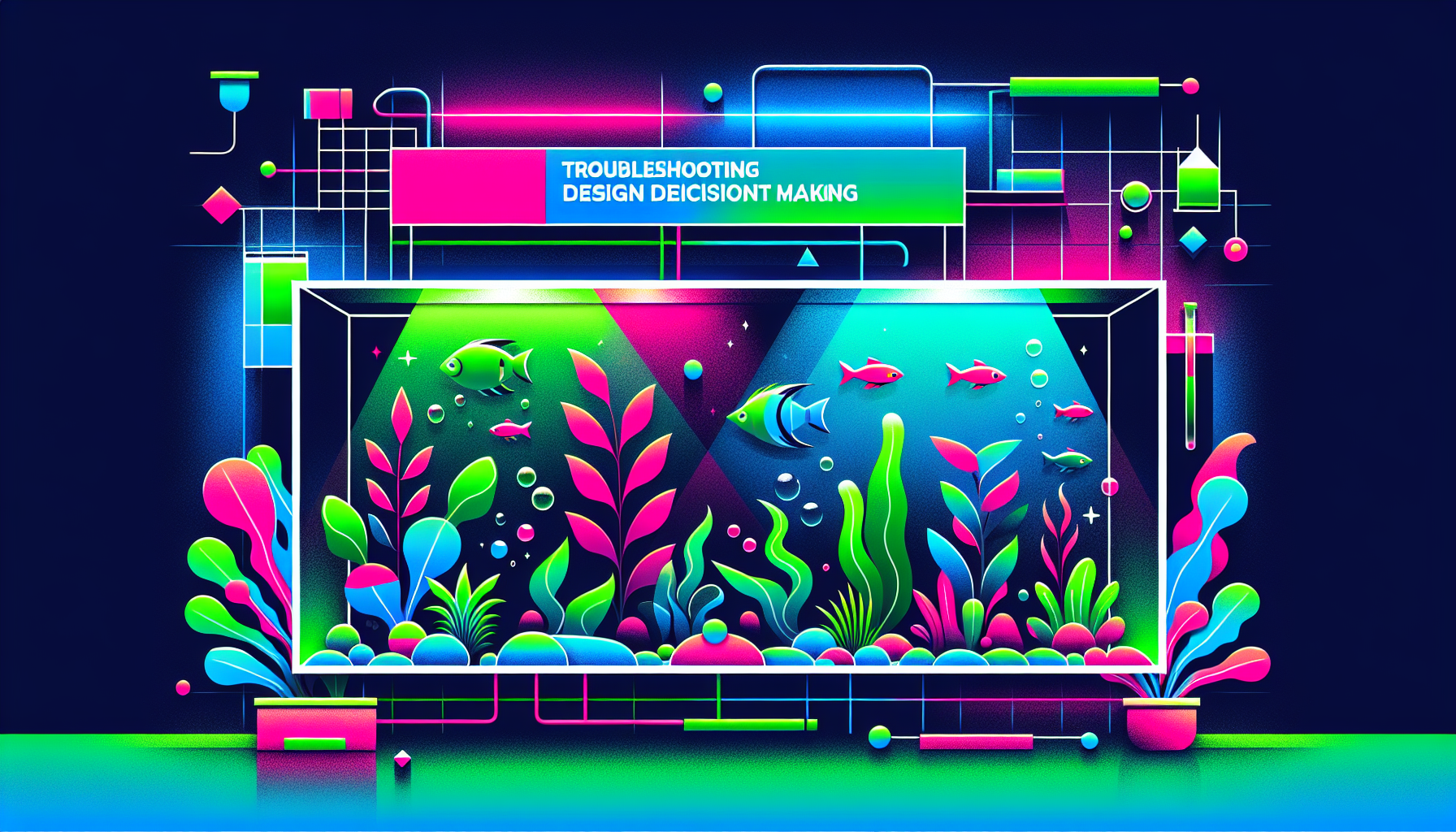 Modern flat design aquascaping illustration for undefined