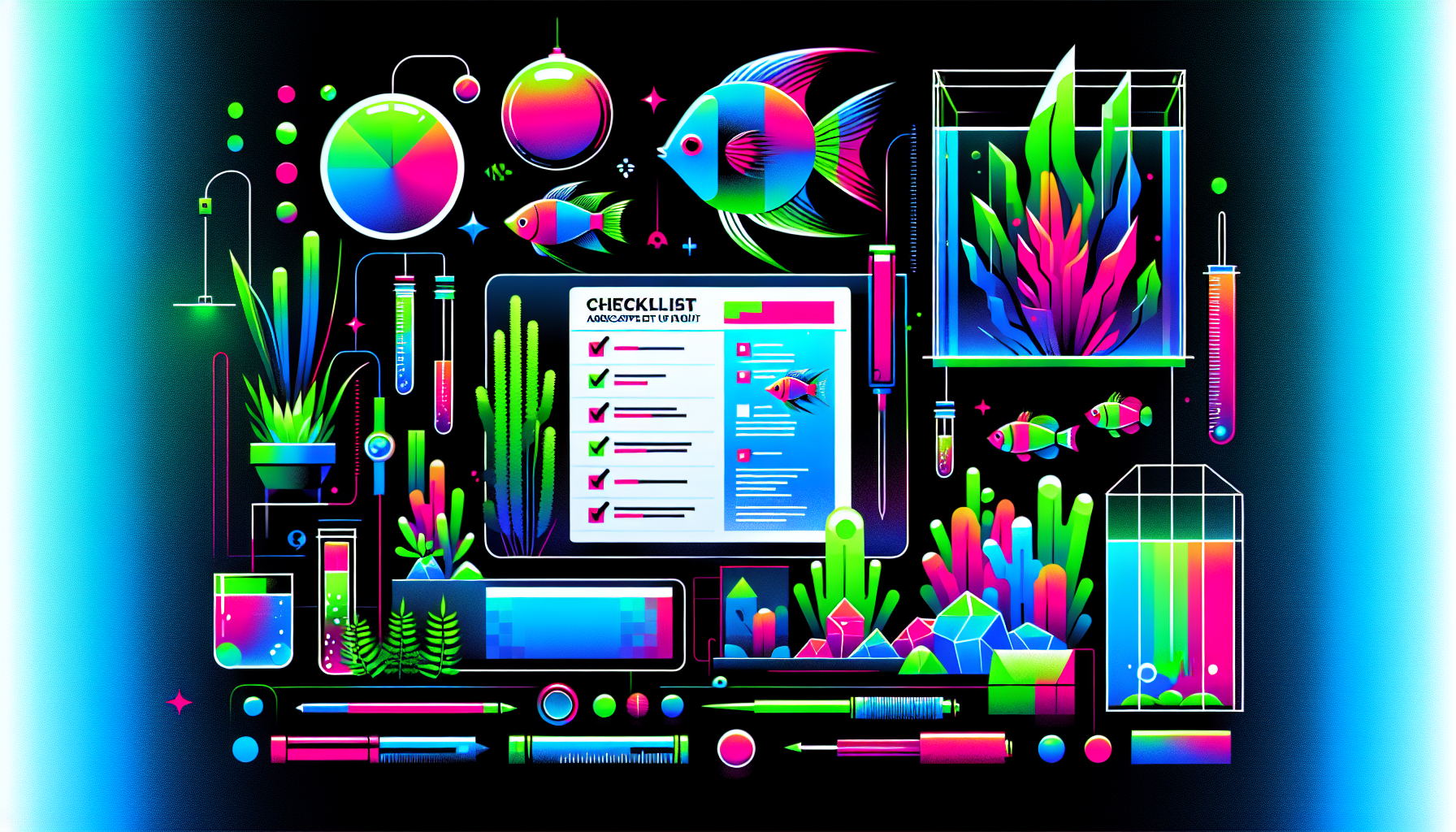 Modern flat design aquascaping illustration for undefined