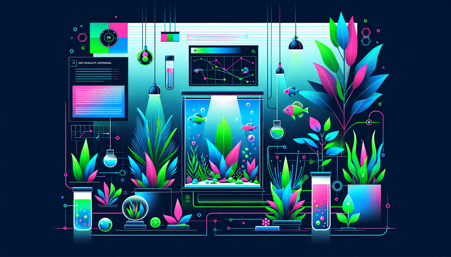 Modern flat design aquascaping illustration for undefined