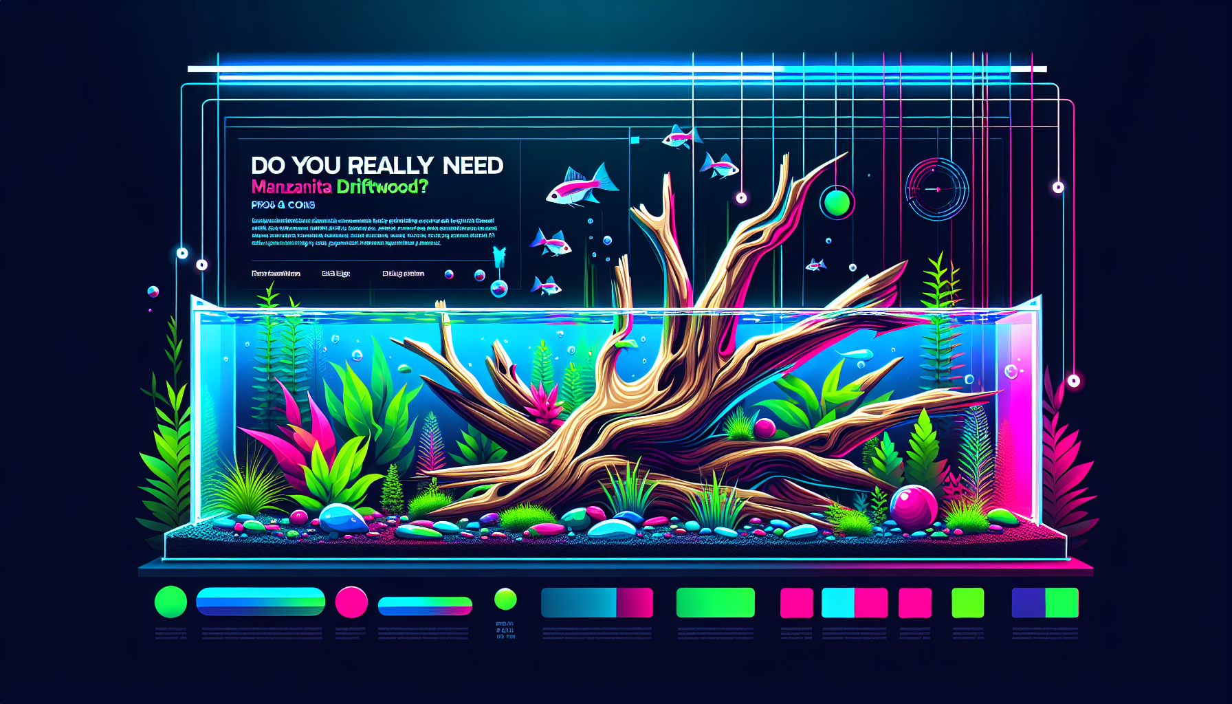 Modern flat design aquascaping illustration for undefined